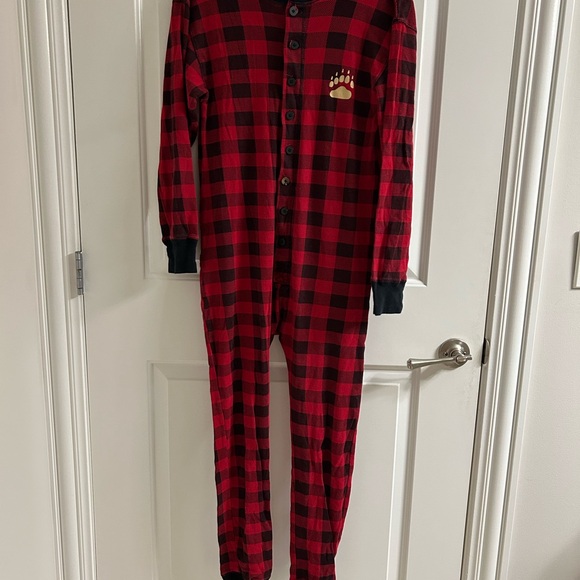Red Plaid Long John’s Pajamas - Picture 1 of 2